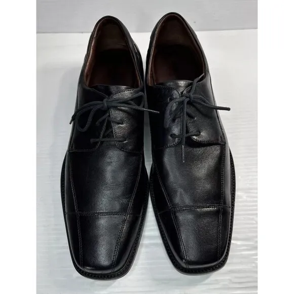 Johnston &amp; Murphy Men's Dobson Cap Toe Lace Up Oxford Shoes Black Sz 13M