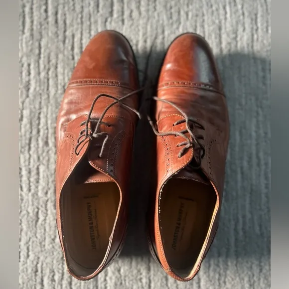 Johnston &amp; Murphy Men’s Dress Shoes - Callum Cap in Mahogany