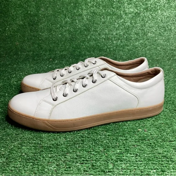Johnston &amp; Murphy Men's White Leather Sneaker Dress Casual Shoes Size 13 M - NEW