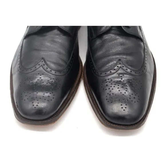 JOHNSTON &amp; MURPHY Men's Wingtip Oxford Leather Dress Shoes SIZE 12 Black