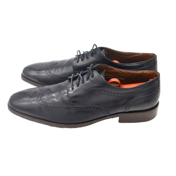 JOHNSTON &amp; MURPHY Men's Wingtip Oxford Leather Dress Shoes SIZE 12 Black