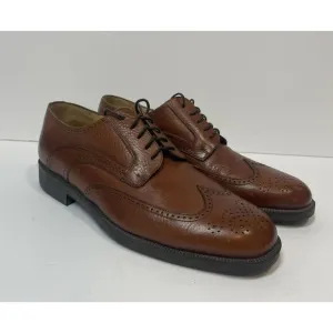 JOHNSTON &amp; MURPHY Shoes Mens 10.5 M Cellini Brown Leather Wingtip Dress Shoe