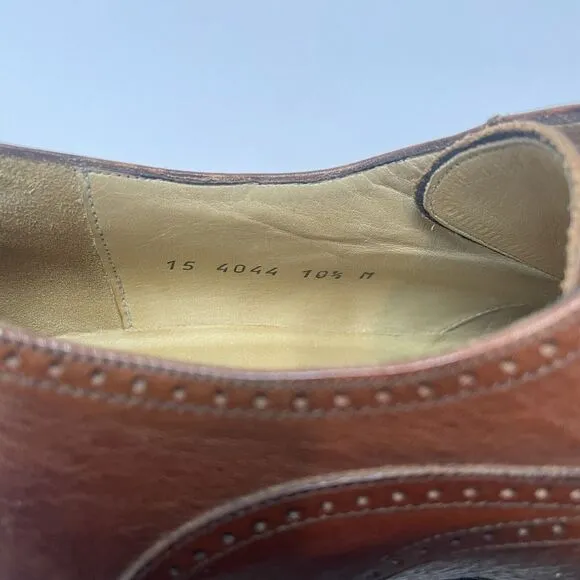 JOHNSTON &amp; MURPHY Shoes Mens 10.5 M Cellini Brown Leather Wingtip Dress Shoe