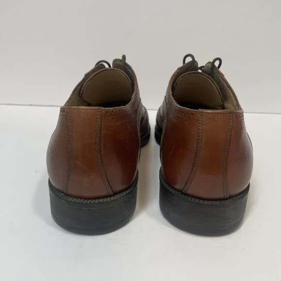 JOHNSTON &amp; MURPHY Shoes Mens 10.5 M Cellini Brown Leather Wingtip Dress Shoe