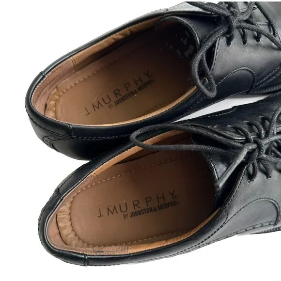 Johnston &amp; Murphy Shoes Men’s 11M Plain Toe Black Oxford Dress Shoes