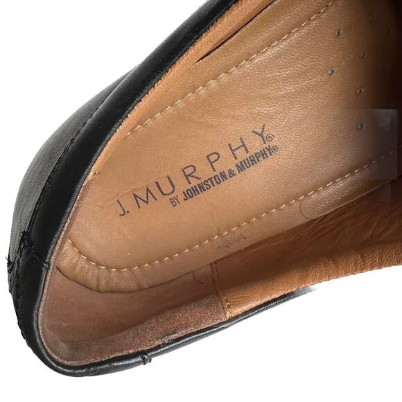 Johnston &amp; Murphy Shoes Men’s 11M Plain Toe Black Oxford Dress Shoes