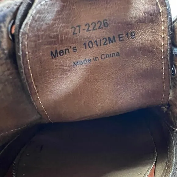 Johnston &amp; Murphy Wingtip Broguge Nubuck Leather Oxford Dress Shoes Brown 10.5