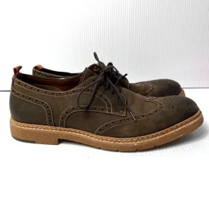 Johnston &amp; Murphy Wingtip Broguge Nubuck Leather Oxford Dress Shoes Brown 10.5
