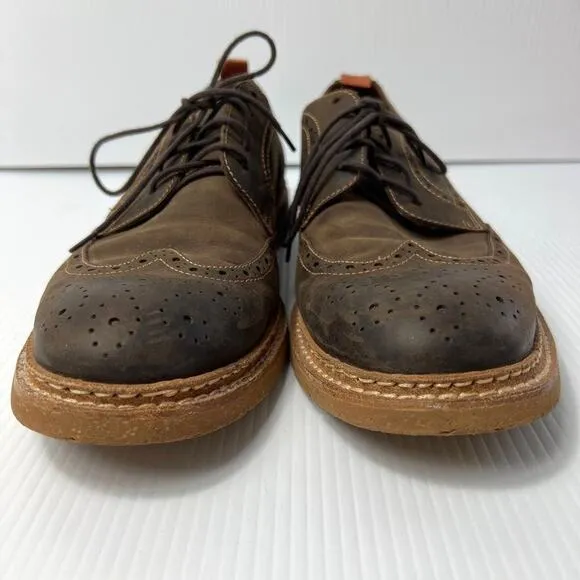 Johnston &amp; Murphy Wingtip Broguge Nubuck Leather Oxford Dress Shoes Brown 10.5