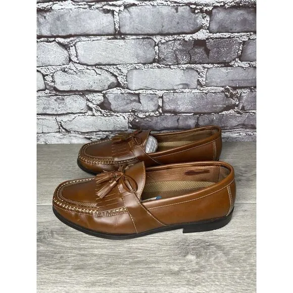 Johnston &amp; Murphy Brown Leather Kiltie Tassel Loafers Shoes Men's Sz 11M US/44EU