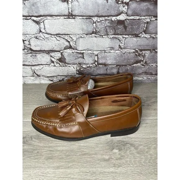 Johnston &amp; Murphy Brown Leather Kiltie Tassel Loafers Shoes Men's Sz 11M US/44EU