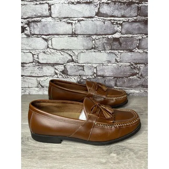 Johnston &amp; Murphy Brown Leather Kiltie Tassel Loafers Shoes Men's Sz 11M US/44EU