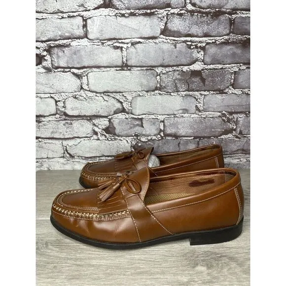 Johnston &amp; Murphy Brown Leather Kiltie Tassel Loafers Shoes Men's Sz 11M US/44EU