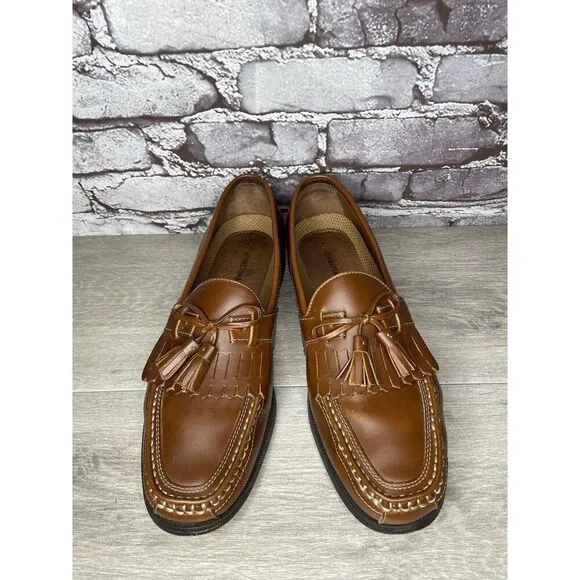 Johnston &amp; Murphy Brown Leather Kiltie Tassel Loafers Shoes Men's Sz 11M US/44EU