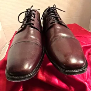 JOHNSTON &amp;MURPHY NOVICK BURGUNDY OXFORD CAP TOE LACE-UP MEN'S SHOES SIZE 12M