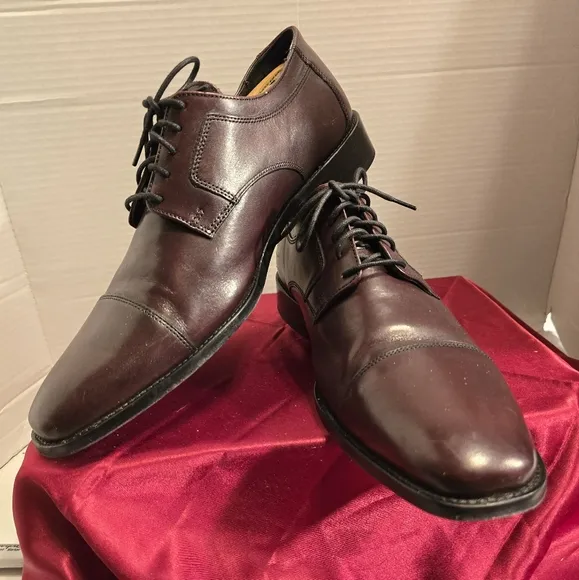 JOHNSTON &amp;MURPHY NOVICK BURGUNDY OXFORD CAP TOE LACE-UP MEN'S SHOES SIZE 12M