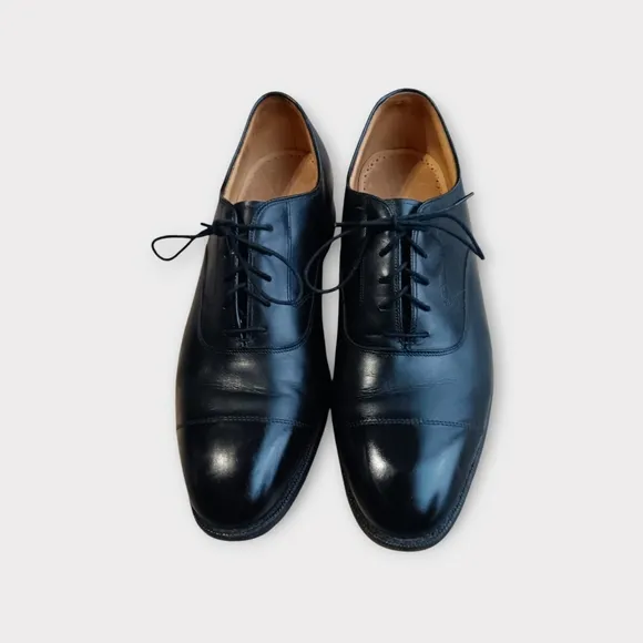🩶JOHNSTON AND MURPHY ARISTOCRAT MEN'S SIZE 9.5 BLACK DRESS SHOES.