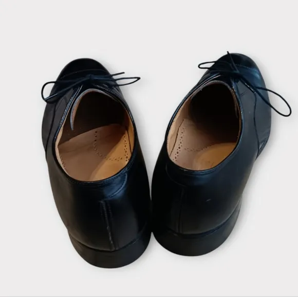 🩶JOHNSTON AND MURPHY ARISTOCRAT MEN'S SIZE 9.5 BLACK DRESS SHOES.