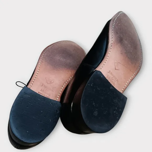 🩶JOHNSTON AND MURPHY ARISTOCRAT MEN'S SIZE 9.5 BLACK DRESS SHOES.