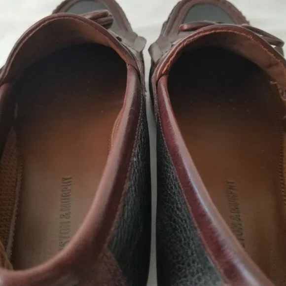 Johnston Murphy Aragon Shoes Mens Kiltie Tassel Brown Leather Loafers US 9.5M