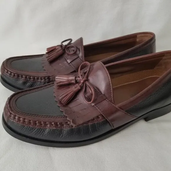 Johnston Murphy Aragon Shoes Mens Kiltie Tassel Brown Leather Loafers US 9.5M
