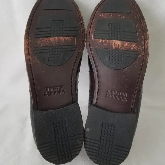 Johnston Murphy Aragon Shoes Mens Kiltie Tassel Brown Leather Loafers US 9.5M
