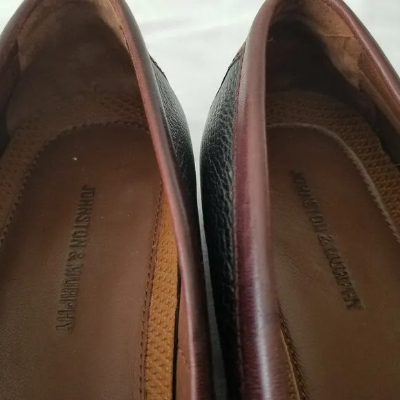 Johnston Murphy Aragon Shoes Mens Kiltie Tassel Brown Leather Loafers US 9.5M