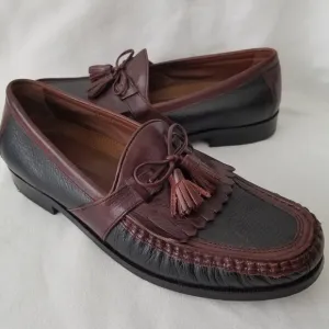 Johnston Murphy Aragon Shoes Mens Kiltie Tassel Brown Leather Loafers US 9.5M