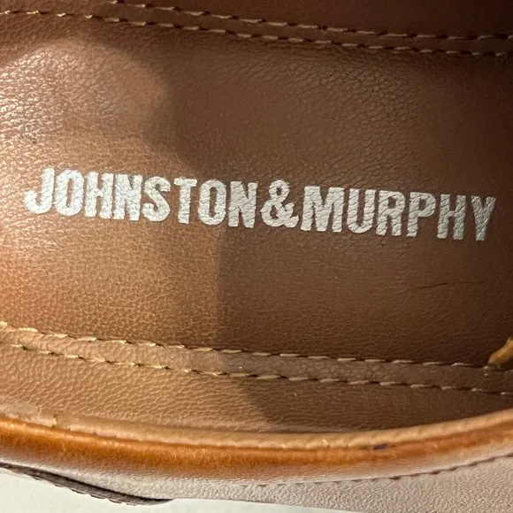 Johnston Murphy Dress Shoes Mens 9 Tabor Plain Toe Oxford Brown Leather 20-3360