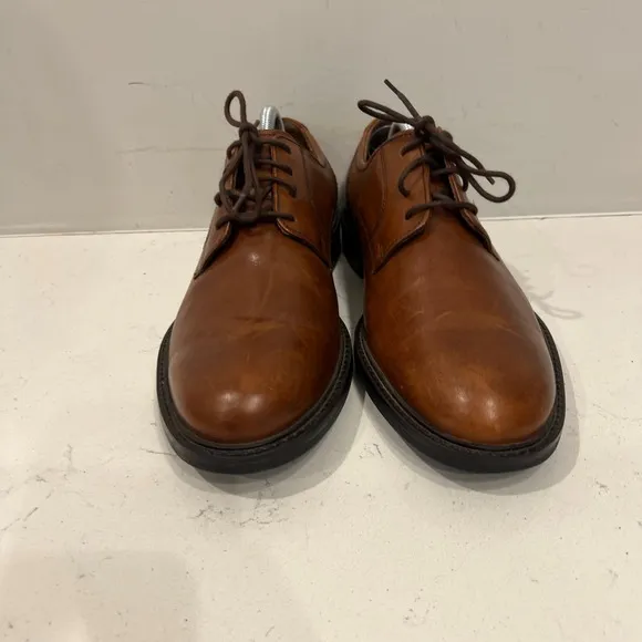 Johnston Murphy Dress Shoes Mens 9 Tabor Plain Toe Oxford Brown Leather 20-3360