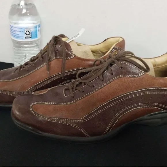 Johnston Murphy Sheepskin Lace Up Shoes Size 12 M Two Tone Brown Brazil 20-2682