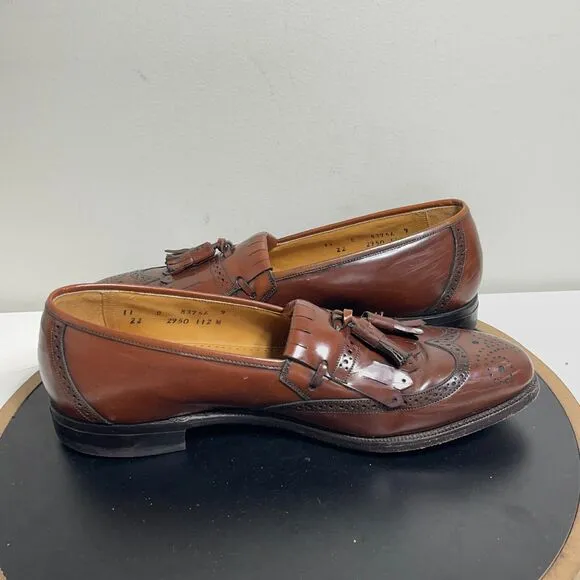 Johnston Murphy Shoes Mens Size 11 D Optima Leather Kiltie Tassel Dress Shoe