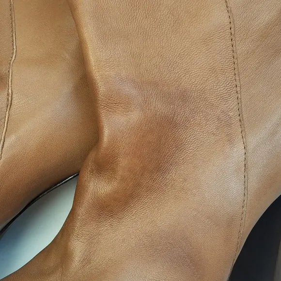 JOIE Brown Foldable Platform heeled boots Calf leather Size 7