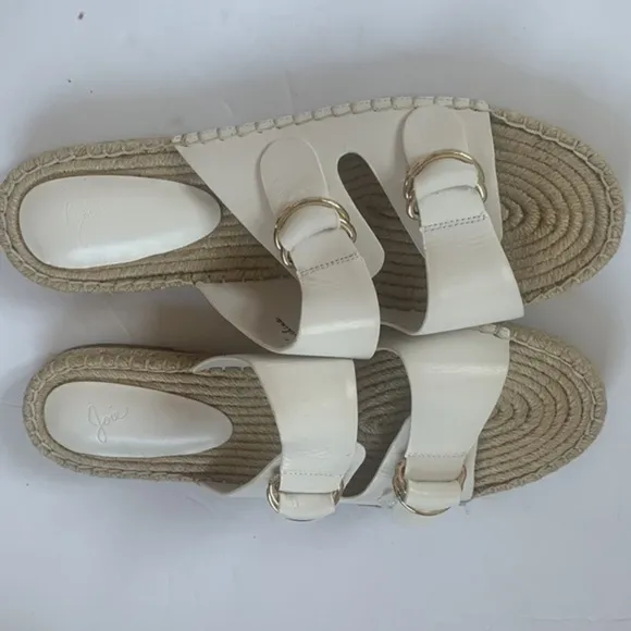 Joie Cagney Espadrille Sandals White Leather