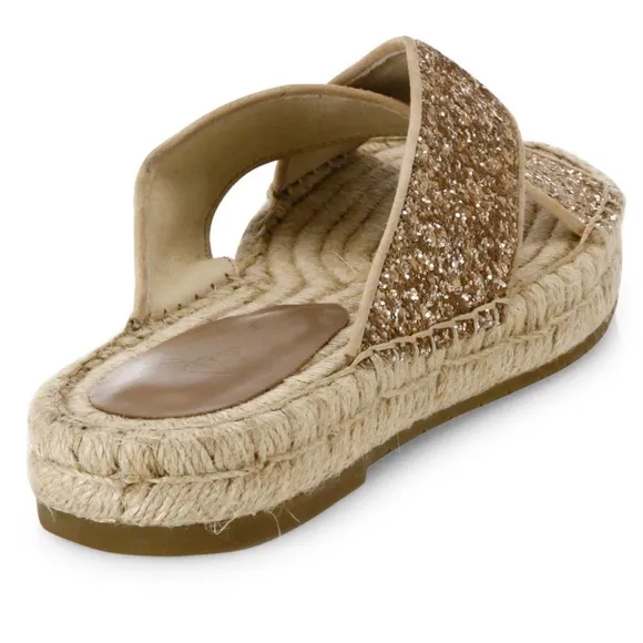 Joie Ianna Glitter Suede Espadrille Slide Sandals