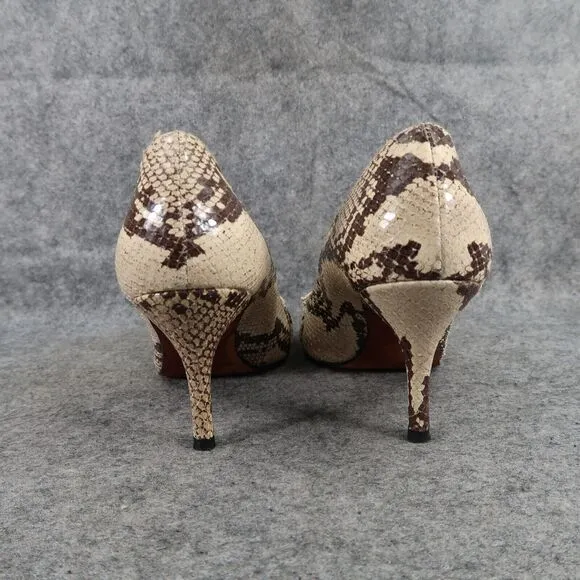 Jon Josef Shoes Womens 8.5 Pumps Fashion Leather Peep Toe Stiletto Snakeskin