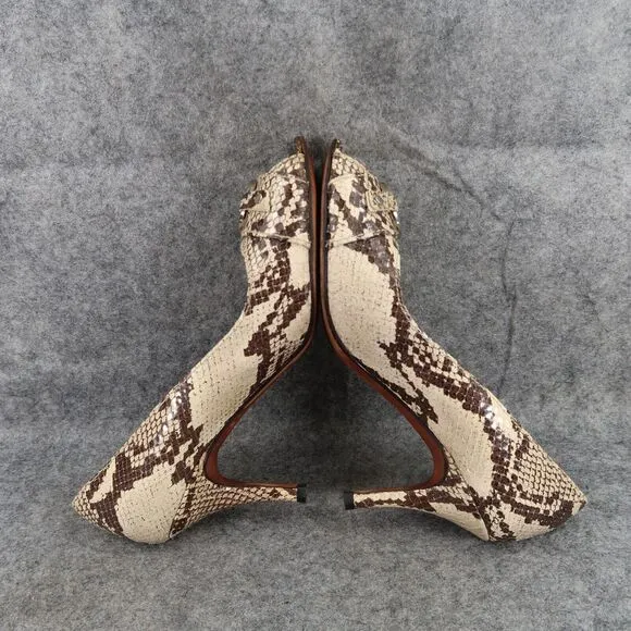 Jon Josef Shoes Womens 8.5 Pumps Fashion Leather Peep Toe Stiletto Snakeskin