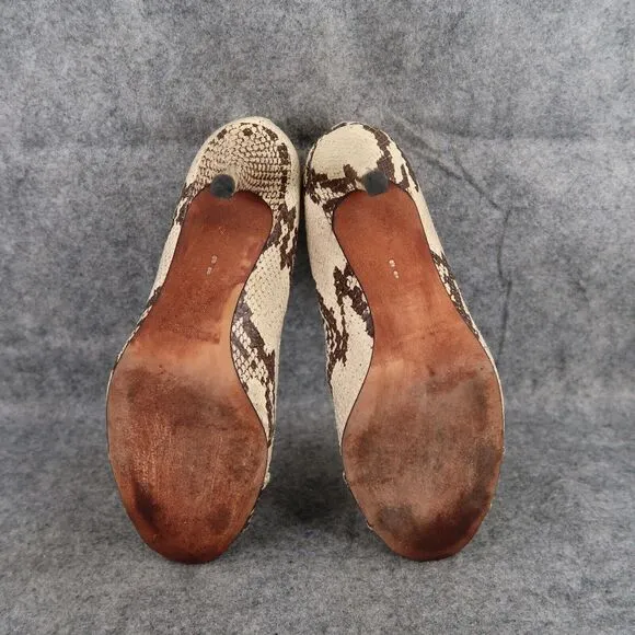 Jon Josef Shoes Womens 8.5 Pumps Fashion Leather Peep Toe Stiletto Snakeskin