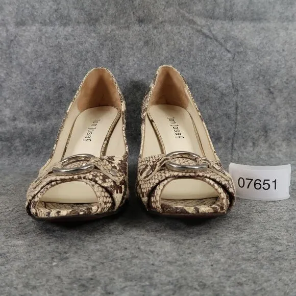 Jon Josef Shoes Womens 8.5 Pumps Fashion Leather Peep Toe Stiletto Snakeskin