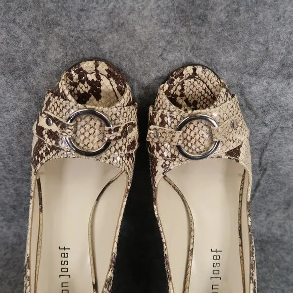 Jon Josef Shoes Womens 8.5 Pumps Fashion Leather Peep Toe Stiletto Snakeskin