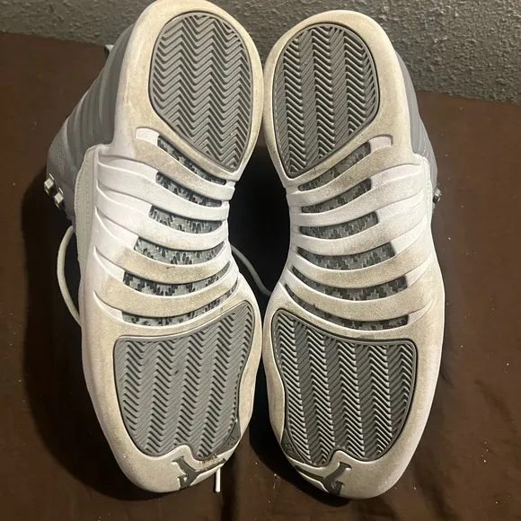 Jordan Athletic Shoes - White and Gray Nike Air Jordan Retro 12 Stealth SZ 13
