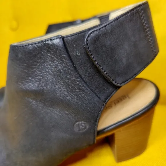 Josef Seibel Bonnie Leather Peep Toe Block Heeled Strap Bootie Women's 10-10.5