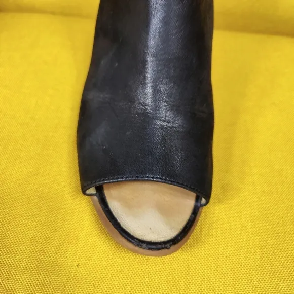 Josef Seibel Bonnie Leather Peep Toe Block Heeled Strap Bootie Women's 10-10.5