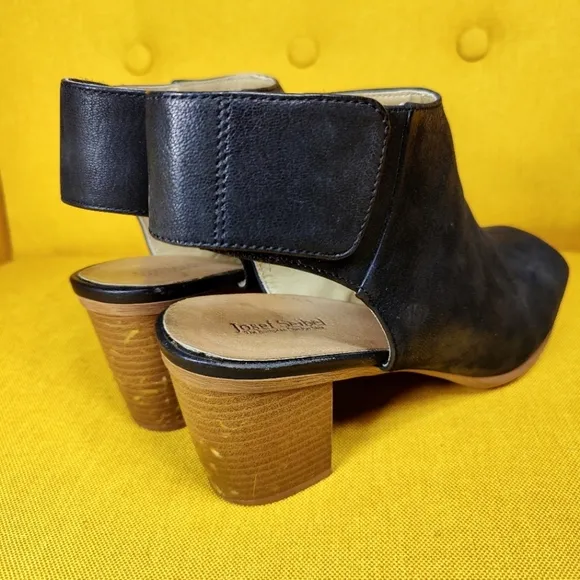 Josef Seibel Bonnie Leather Peep Toe Block Heeled Strap Bootie Women's 10-10.5