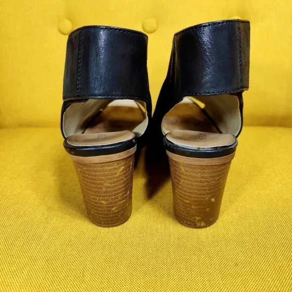 Josef Seibel Bonnie Leather Peep Toe Block Heeled Strap Bootie Women's 10-10.5