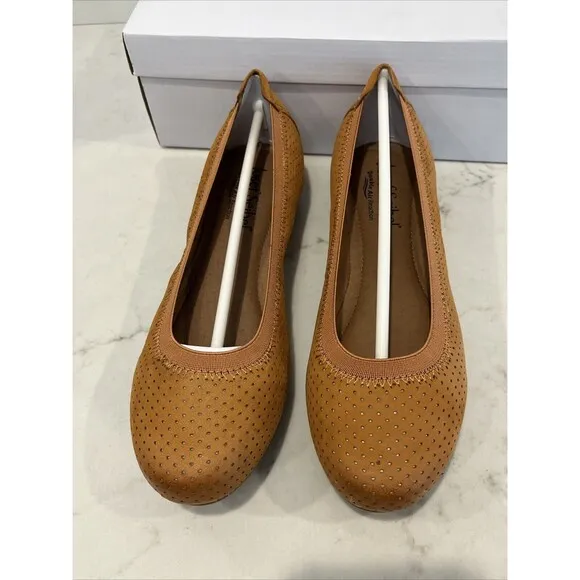 Josef Seibel NEW Pippa Orange Suede Comfort Ballet Flats Shoes EU 37 US 6-6.5