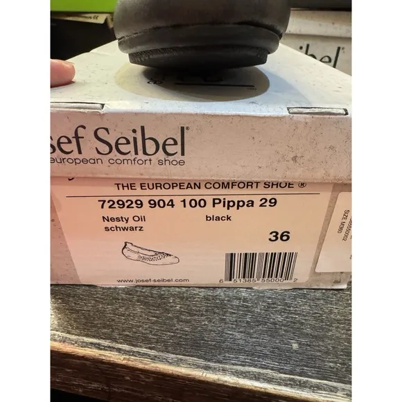 Josef Seibel Pippa Ballet Flat Womens Shoes Size EU 36 US 5.5 Die Cut Black