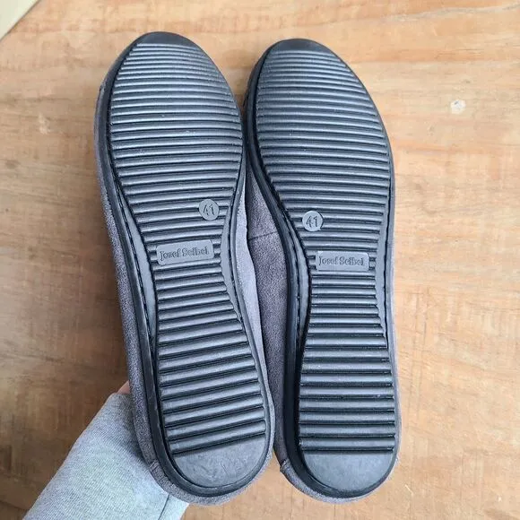 Josef Seibel Pippa Ballet Flats Shoes Womens Size 41 Grey Leather Suede