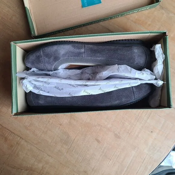 Josef Seibel Pippa Ballet Flats Shoes Womens Size 41 Grey Leather Suede