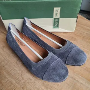 Josef Seibel Pippa Ballet Flats Shoes Womens Size 41 Grey Leather Suede